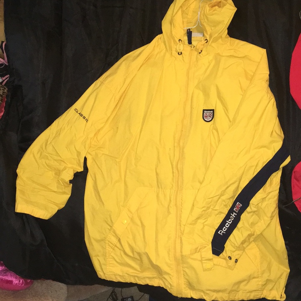 Reebok Yellow hoodie jacket XL